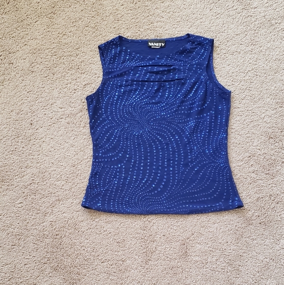 Glitter spirals sleeveless 2 peekaboo slits breast - Picture 5 of 5